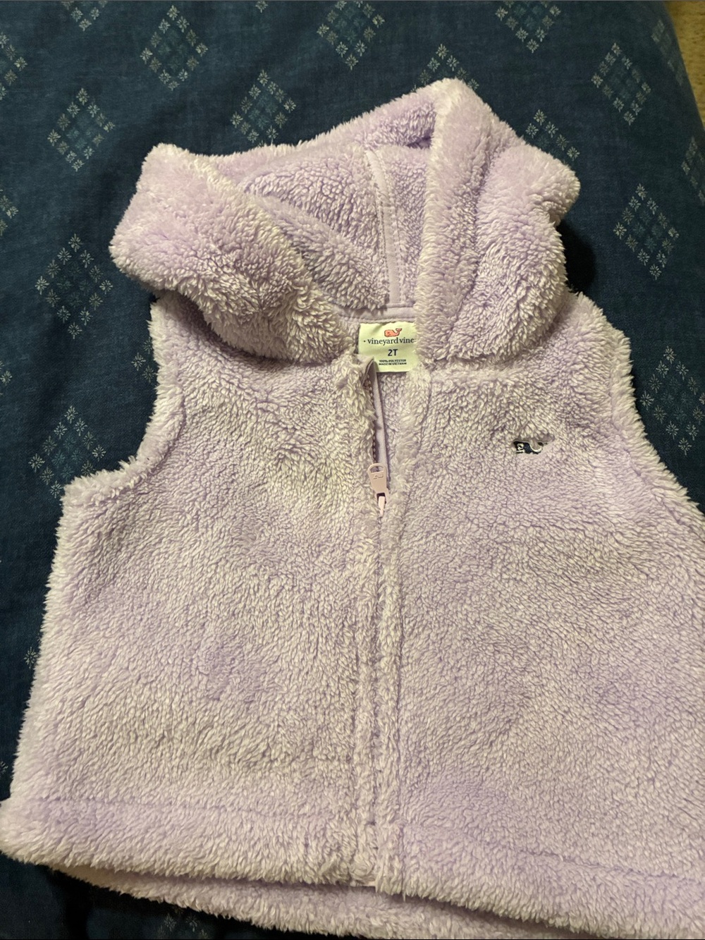 Vineyard Vines Light Purple Sherpa Hooded Vest